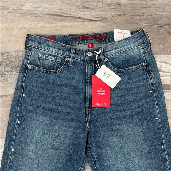 Lucky Brand Zoe high rise, straight jeans with studs - Picture 3 of 11